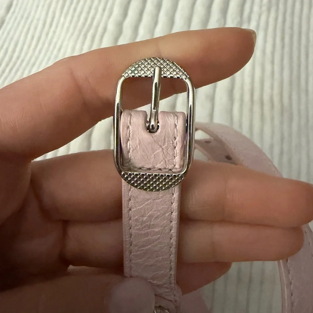 AUTHENTIC Balenciaga Light Pink Bracelet with Silver Buckle - Picture 4 of 9